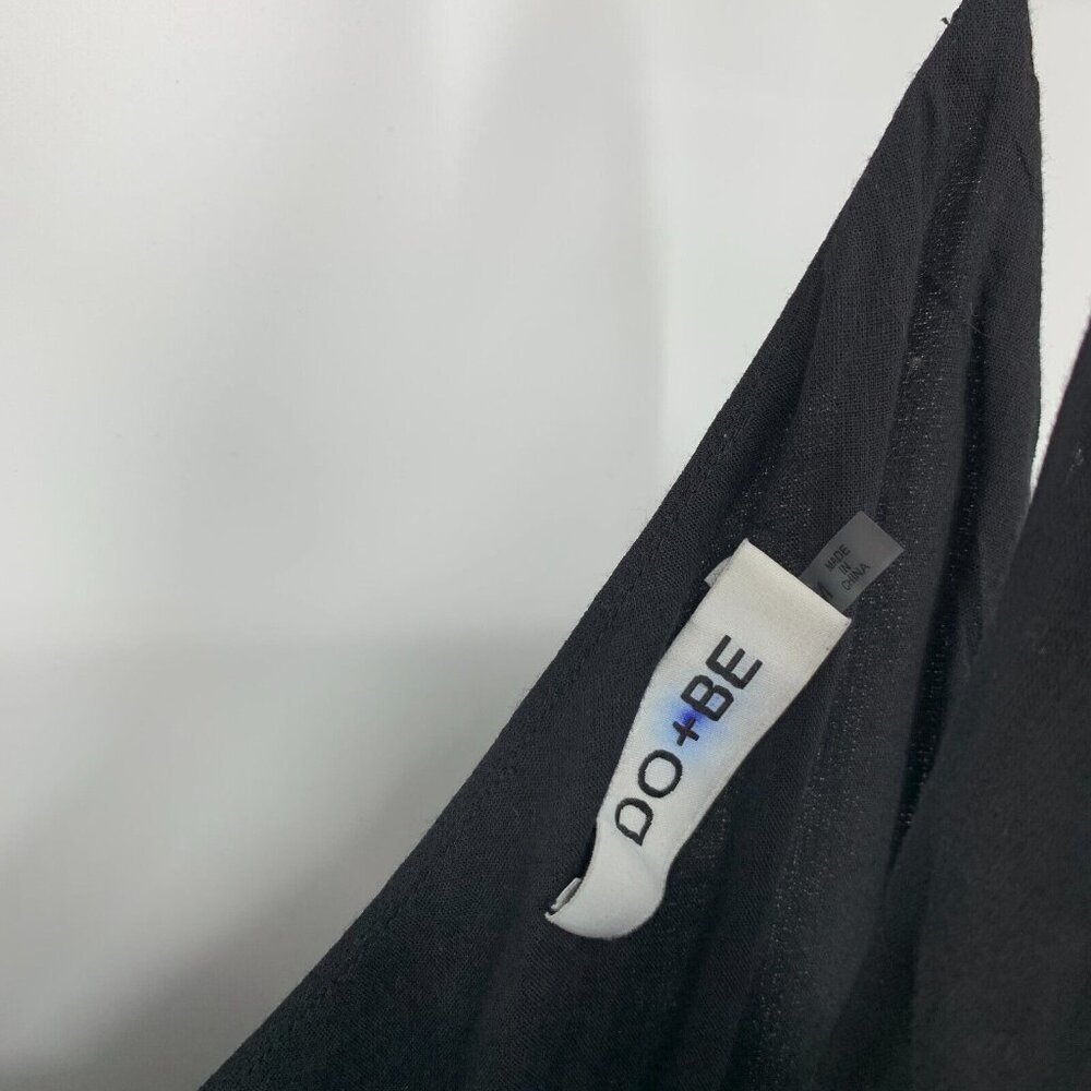 Do + Be Dress Black Sleeveless Smocked Mini V Neck Ruffle - Picture 4 of 9